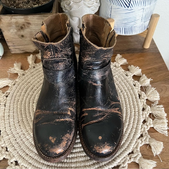 Bed Stu BECCA BLACK LUX Leather Moto Boots Size 7 - Picture 4 of 16